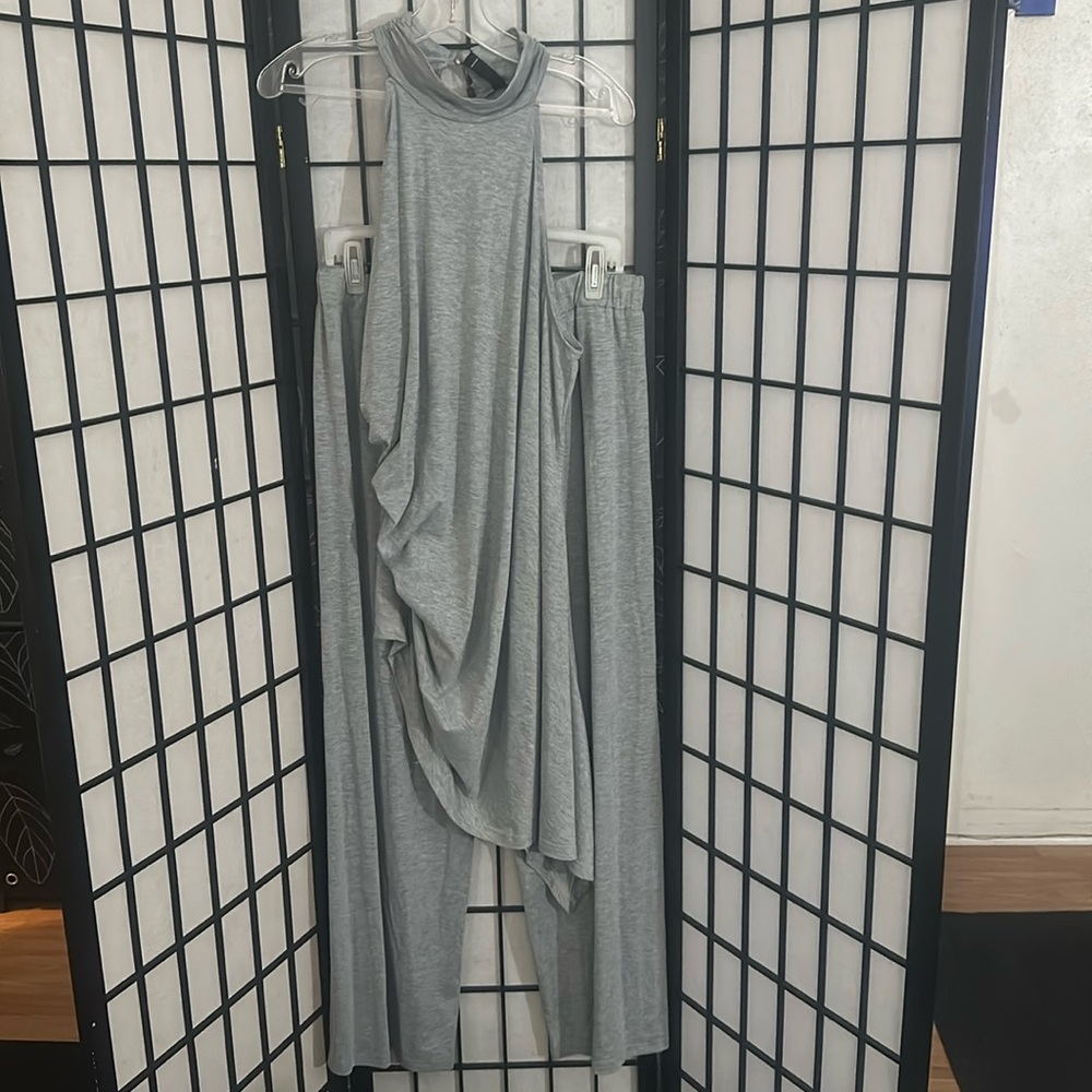 2 Piece Pant Mock Neck Set